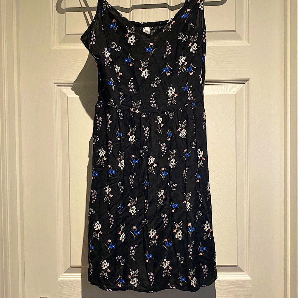 Black sundress with floral pattern